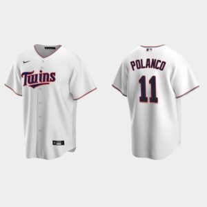 Men's Minnesota Twins #11 Jorge Polanco Home Cool Base Jersey - White