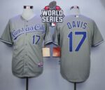Kansas City Royals #17 Wade Davis Grey Cool Base W/2015 World Series Patch Stitched Jersey