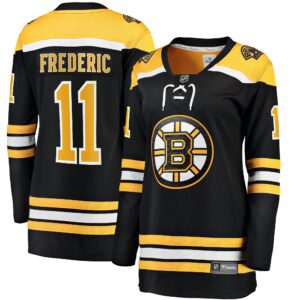 Trent Frederic Boston Bruins Women's Home Breakaway Player Jersey - Black