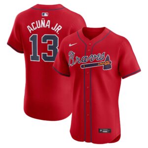 Atlanta Braves Ronald Acuña Jr. #13 Red Alternate Elite Player Jersey