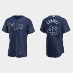 Men's Tampa Bay Rays #43 Harold Ramirez Navy Alternate Flex Base Jersey