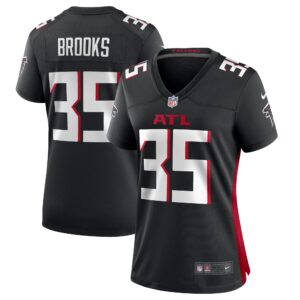 Women's Atlanta Falcons Natrone Brooks #35 Black Team Game Jersey
