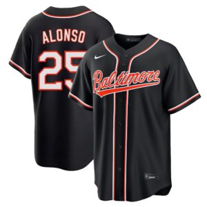 Pete Alonso #25 Baltimore Orioles Fashion Replica Black Out Jersey - Black