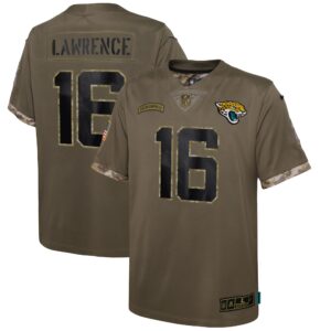 Trevor Lawrence Jacksonville Jaguars  Youth 2022 Salute To Service Player Limited Jersey - Olive