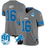 Jared Goff #16 Detroit Lion 2025 Michigan & 90th Year Patch Vapor Jersey - All Stitched