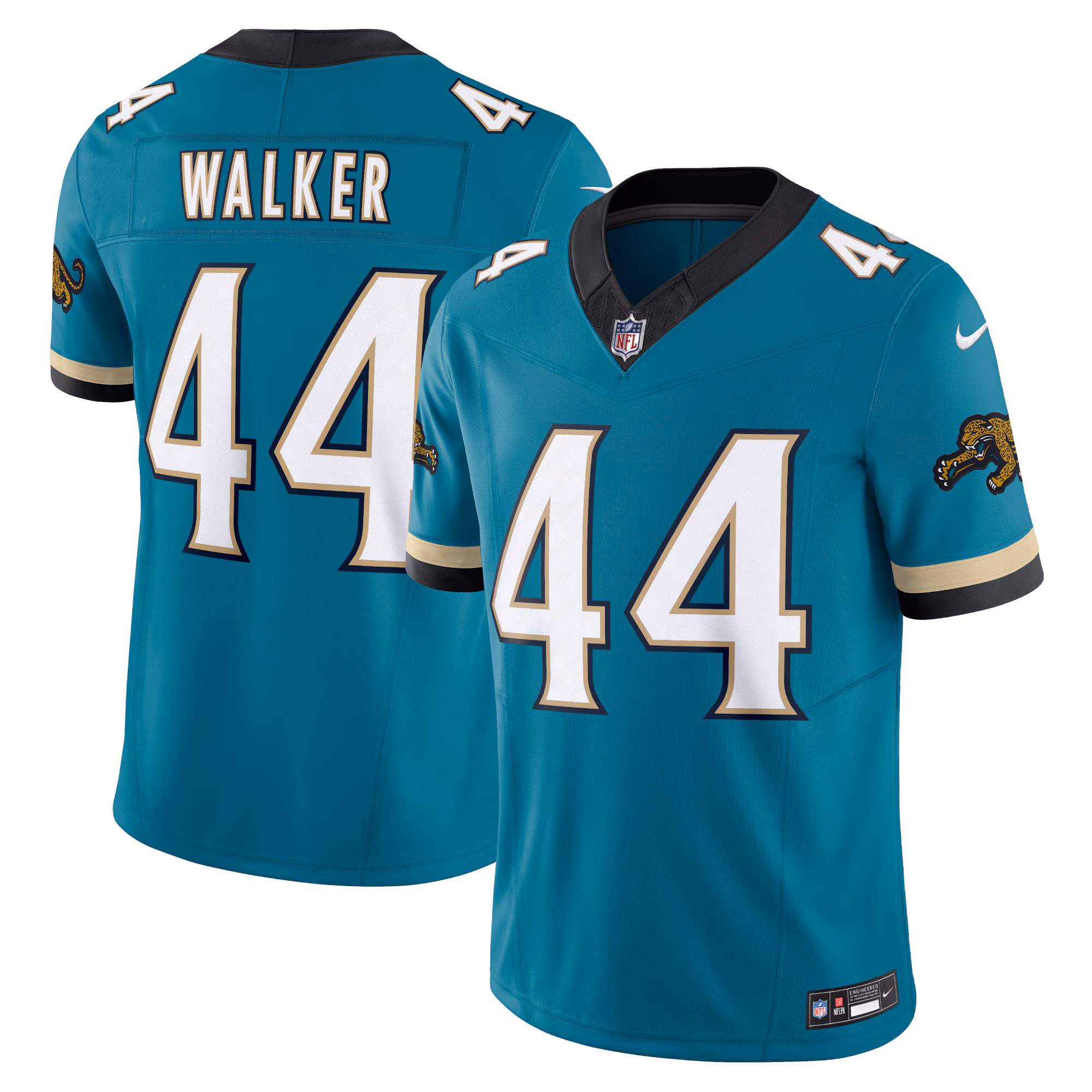 Travon Walker #44 Jacksonville Jaguars Prowler Throwback Vapor F.U.S.E. Limited Jersey - Teal
