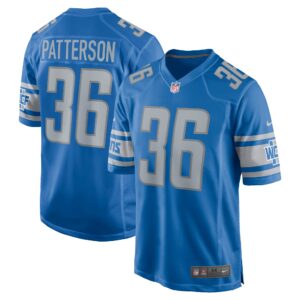 Riley Patterson Detroit Lions  Team Game Jersey - Blue
