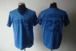 Chicago Cubs #23 Ryne Sandberg Blue White Strip Stitched Cooperstown Throwback Jersey