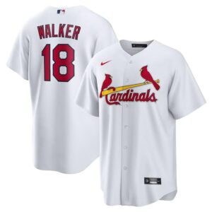 Men's St. Louis Cardinals #18  Walker  White Home Official Player Jersey