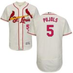 St. Louis Cardinals #5 Albert Pujols Cream Flexbase Collection Stitched Jersey