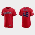 Men's Cleveland Guardians #48 Emmanuel Clase Flex Base Jersey - Red