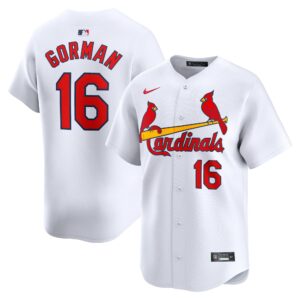 Men's St. Louis Cardinals #16 Nolan Gorman  White Home Limited Player Jersey