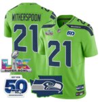 Devon Witherspoon #21 Seattle Seahawks Super Bowl LX Patch Game Jersey - All Stitched