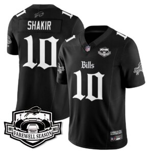 Khalil Shakir #10 Buffalo Bills BUF Gothic Vapor Limited Jersey - Farewell Highmark Patch - All Stitched