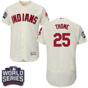 Cleveland Indians #25 Jim Thome Cream Flexbase Collection 2016 World Series Bound Stitched Jersey