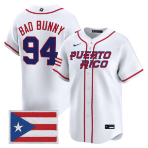 Bad Bunny #94 Puerto Rico Baseball 2026 World Baseball Classic Vapor Premier Jersey - White