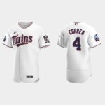 Men's Minnesota Twins #4 Carlos Correa Flex Base Home Jersey - White