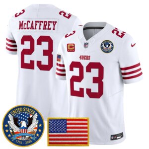 Christian McCaffrey #23 San Francisco 49ers United States 250th Anniversary Patch Vapor Limited Jersey - All Stitched