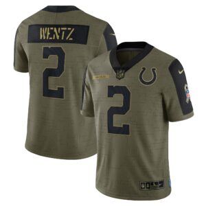 Carson Wentz Indianapolis Colts  2021 Salute To Service Limited Player Jersey - Olive