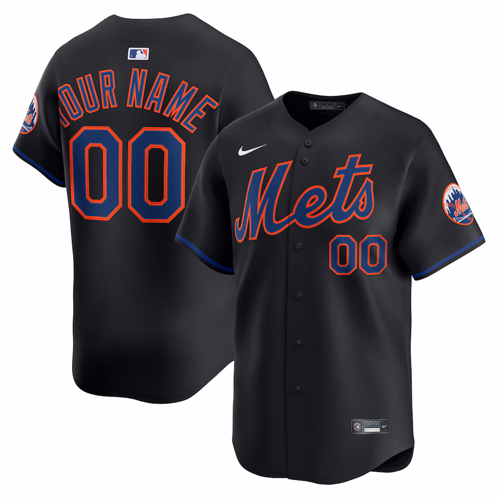 Custom #00 New York Mets Black Alternate Limited Jersey