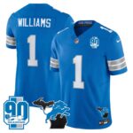 Jameson Williams #1 Detroit Lion 2025 Michigan & 90th Year Patch Vapor Jersey - All Stitched