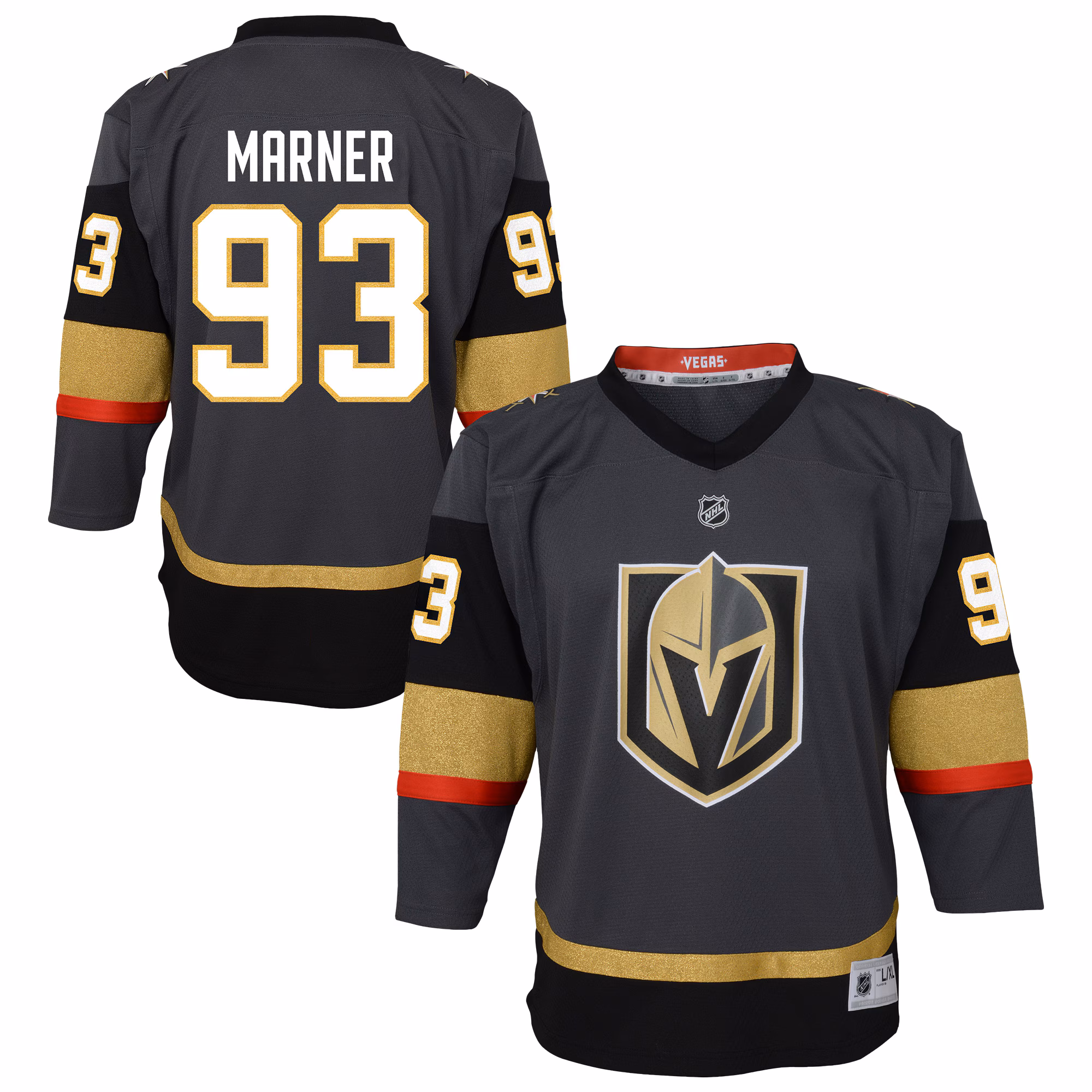 Youth Vegas Golden Knights Mitch Marner #93 Outerstuff Gray Home Replica Player Jersey