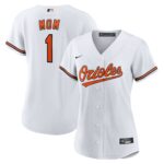 Women's Baltimore Orioles  White #1 Mom Home Replica Jersey