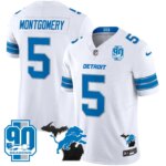 David Montgomery #5 Detroit Lion 2025 Michigan & 90th Year Patch Vapor Jersey - All Stitched