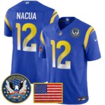 Puka Nacua #12 Los Angeles Rams 2025 United States 250th Anniversary Patch Vapor Limited Jersey - All Stitched