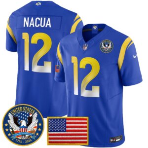 Puka Nacua #12 Los Angeles Rams 2025 United States 250th Anniversary Patch Vapor Limited Jersey - All Stitched
