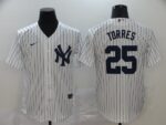 Men's New York Yankees #25 Gleyber Torres White Home Stitched Cool Base  Jersey