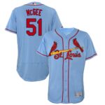 St. Louis Cardinals #51 Willie McGee Light Blue Flexbase Collection Stitched Jersey