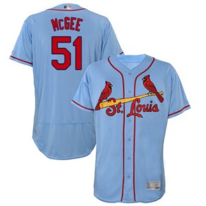 St. Louis Cardinals #51 Willie McGee Light Blue Flexbase Collection Stitched Jersey