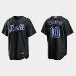 Men's New York Mets #10 Eduardo Escobar Black Alternate Jersey