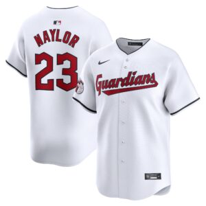 Men's Cleveland Guardians #23 Bo Naylor  White Home Limited Player Jersey