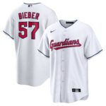 Men's Cleveland Guardians Shane Bieber  White Replica Player Jersey