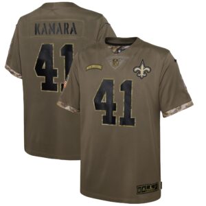 Alvin Kamara New Orleans Saints  Youth 2022 Salute To Service Player Limited Jersey - Olive