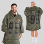 Adult M.G 95 Cleveland Football Blanket Hoodie – Olive Salute to Service