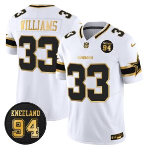 Dallas Cowboys 94 Marshawn Kneeland Memorial Patch Gold Vapor Limited Jersey - All Stitched
