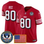 Jerry Rice #80 San Francisco 49ers United States 250th Anniversary Patch Vapor Limited Jersey - All Stitched