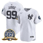 Aaron Judge #99 New York Yankees 27 Time Champions Patch Vapor Premier Limited Jersey - White