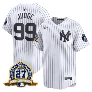 Aaron Judge #99 New York Yankees 27 Time Champions Patch Vapor Premier Limited Jersey - White
