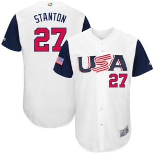 Team USA #27 Giancarlo Stanton White 2017 World Baseball Classic Stitched Jersey