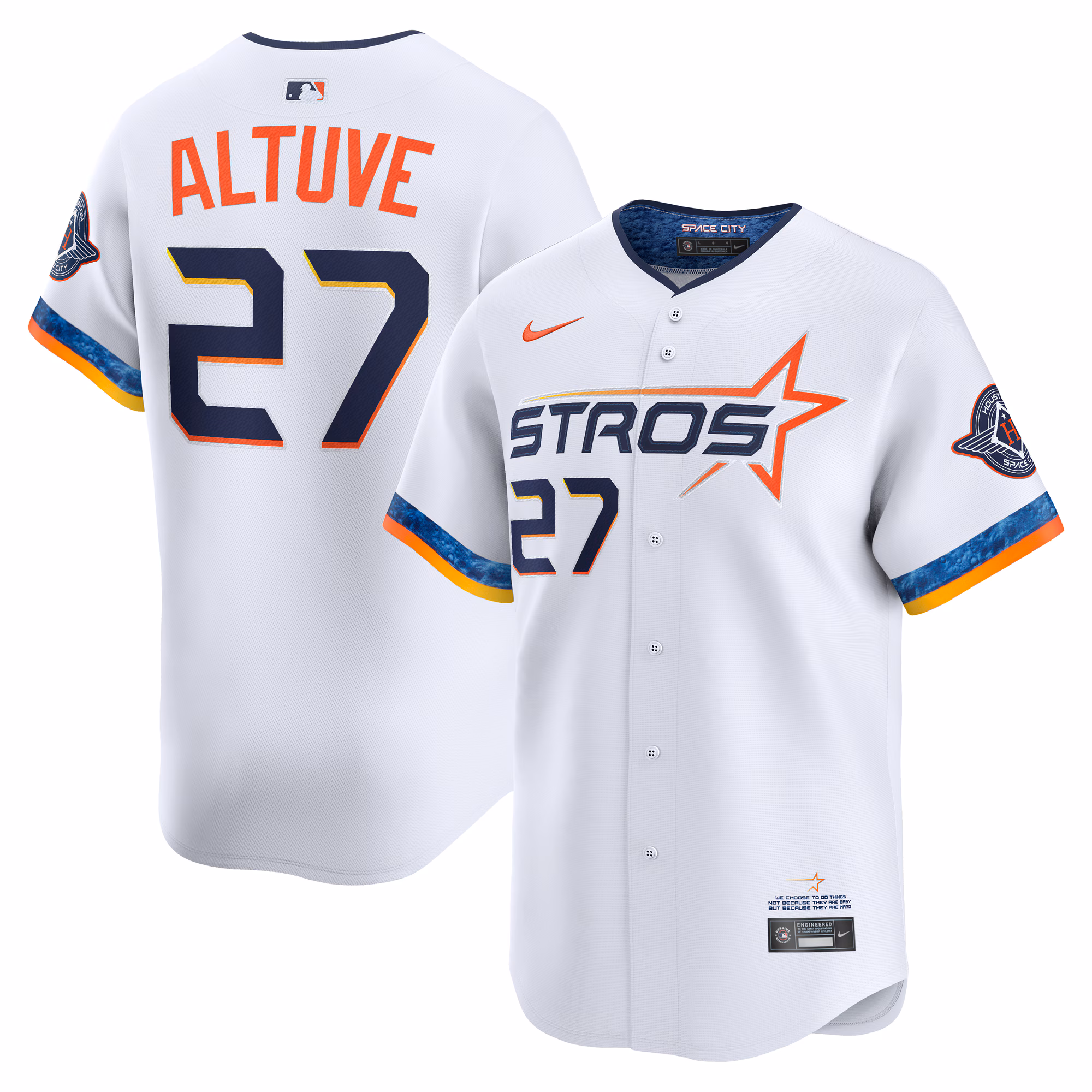 Houston Astros Jose Altuve #27 White 2025 City Connect Limited Player Jersey