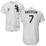Chicago White Sox #7 Tim Anderson White(Black Strip) Flexbase Collection Stitched Jersey
