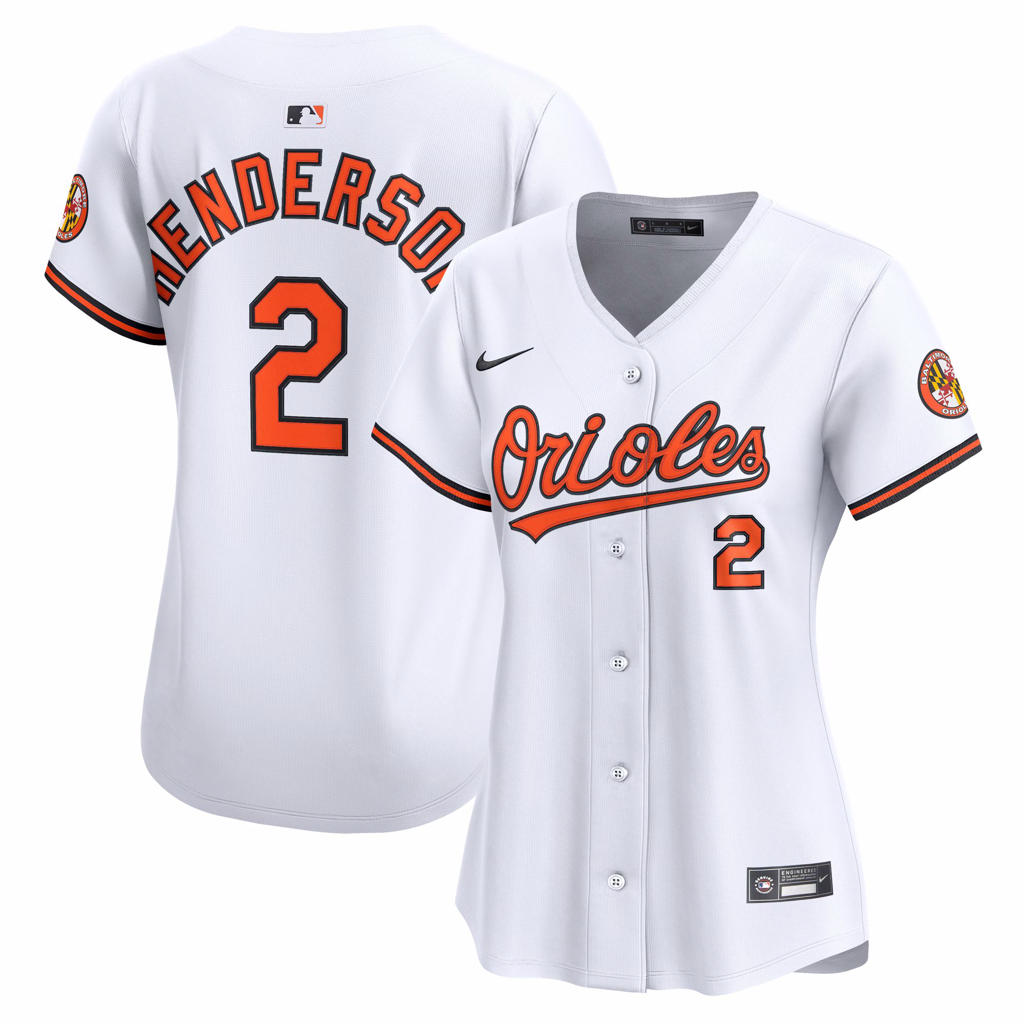 Women's Baltimore Orioles Gunnar Henderson #2 White Home Limited Player Jersey