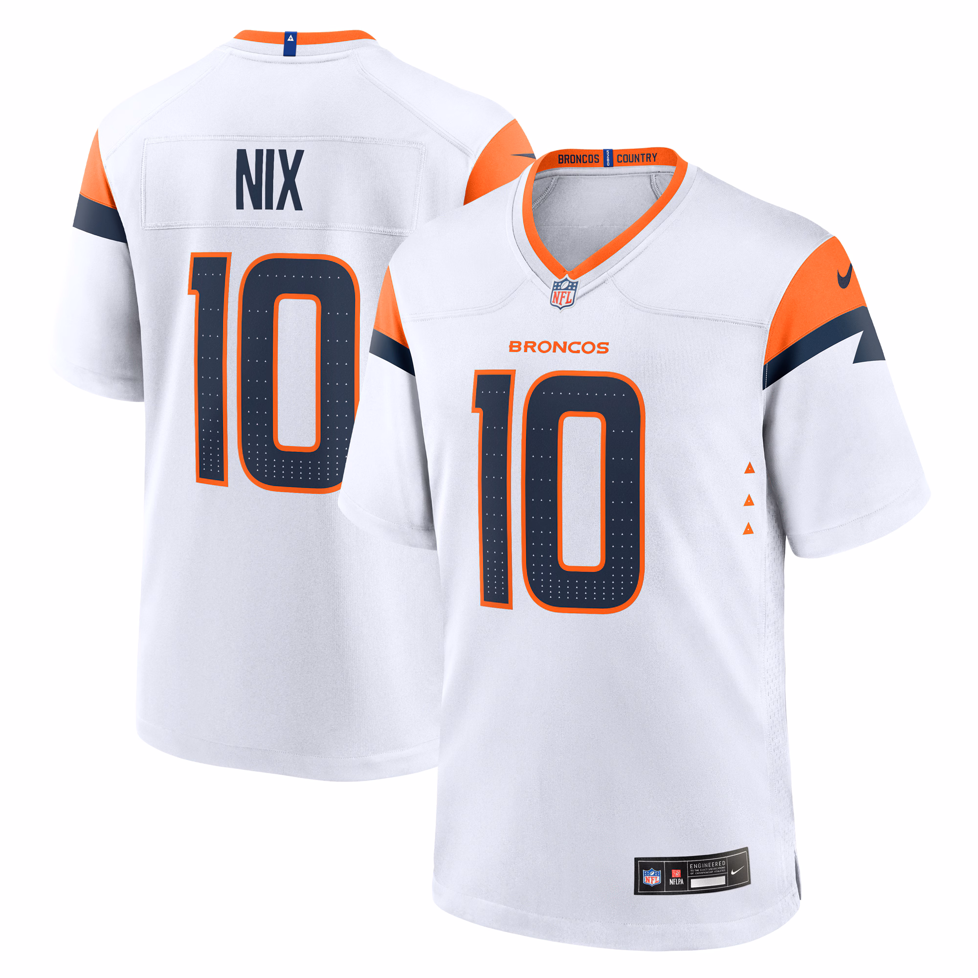 Bo Nix Denver Broncos Game Jersey -  White