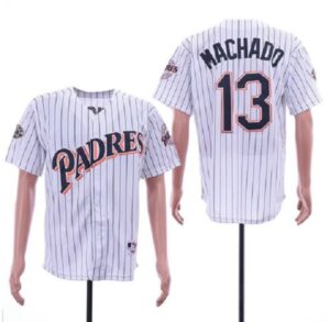 Men's San Diego Padres #13 Manny Machado White Stitched Cool Base Jersey
