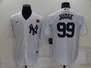 Men's  New York Yankees #99 Aaron Judge White Cool Base Stitched Jersey