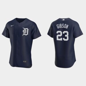 Men's Detroit Tigers #23 Kirk Gibson 2020 Alternate Team Logo Navy Jersey